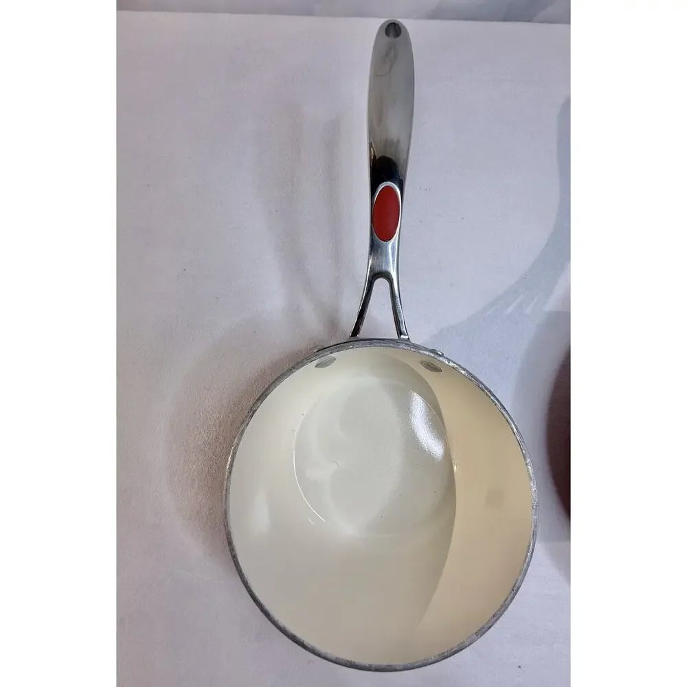 Tramontina Deluxe Ceramic Nonstick 1O In Fry Pan 1.5 Qt Sauce Pot SET Made Italy
